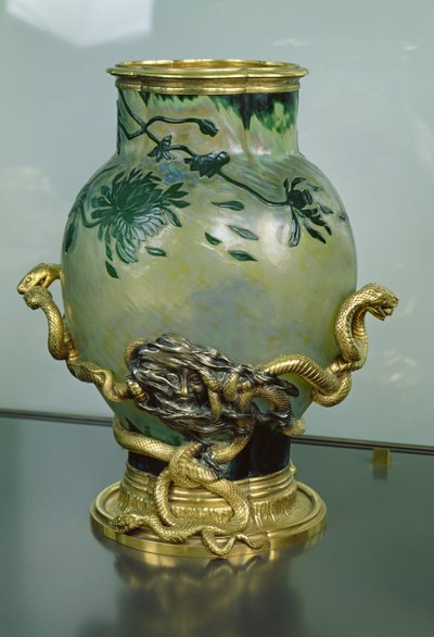 Crystal Vase with a Stand with Intertwined Snakes, c.1890 by Eugène Rousseau